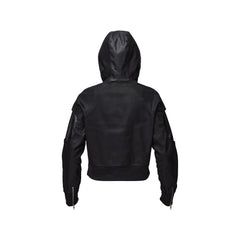 RECOVER ZONE Distressed Rivet PU Cropped Jacket