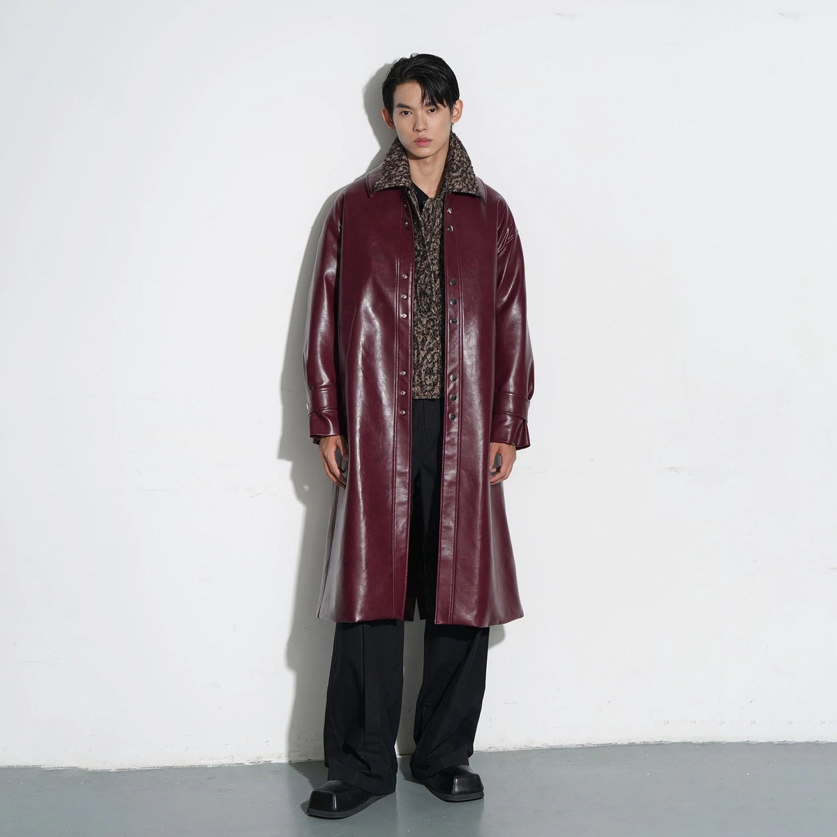 ORAL UTOPIA Glossy PU Coat Ancora Red