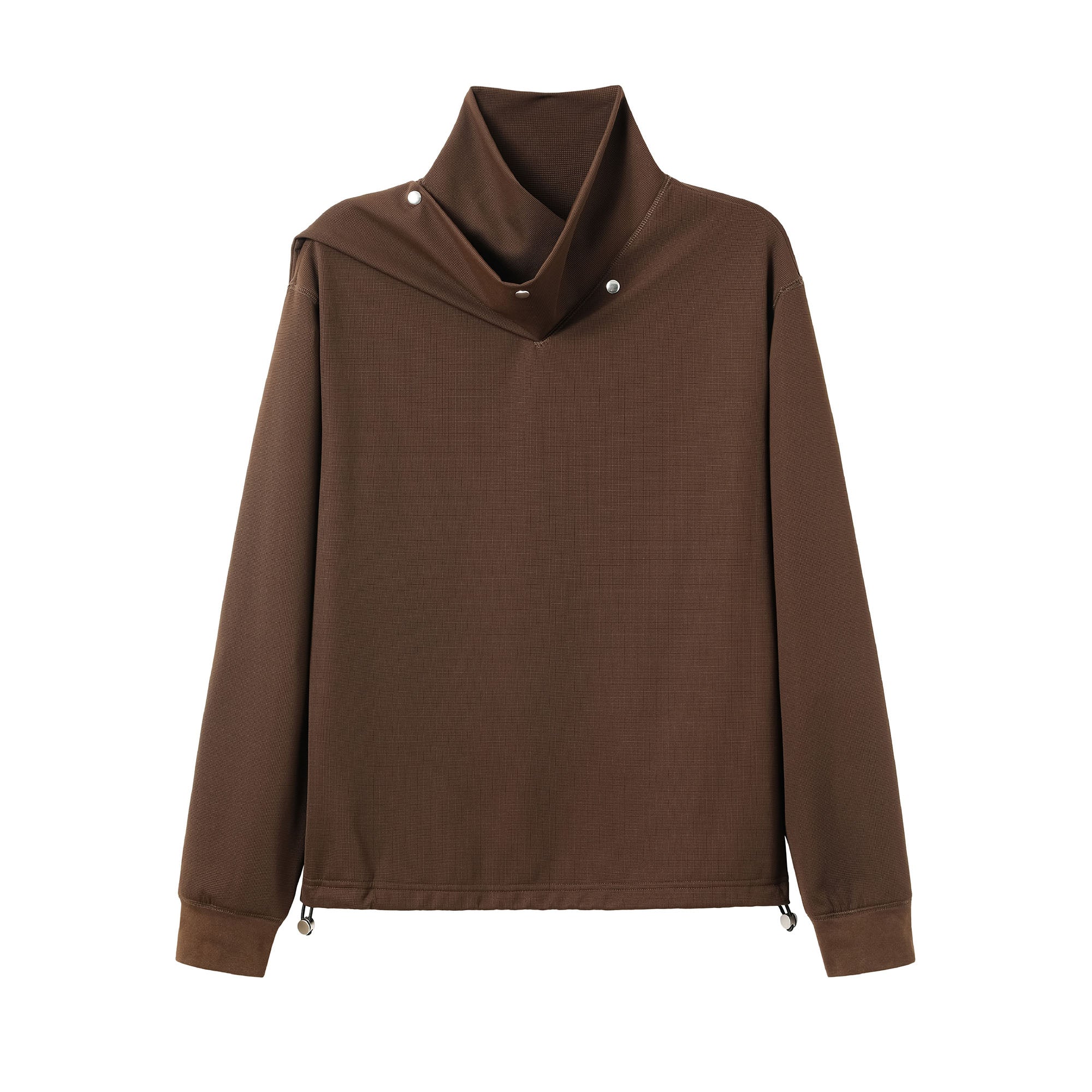 ALVNG AR ANTS Asymmetric Scarf-Neck High-Collar Pullover