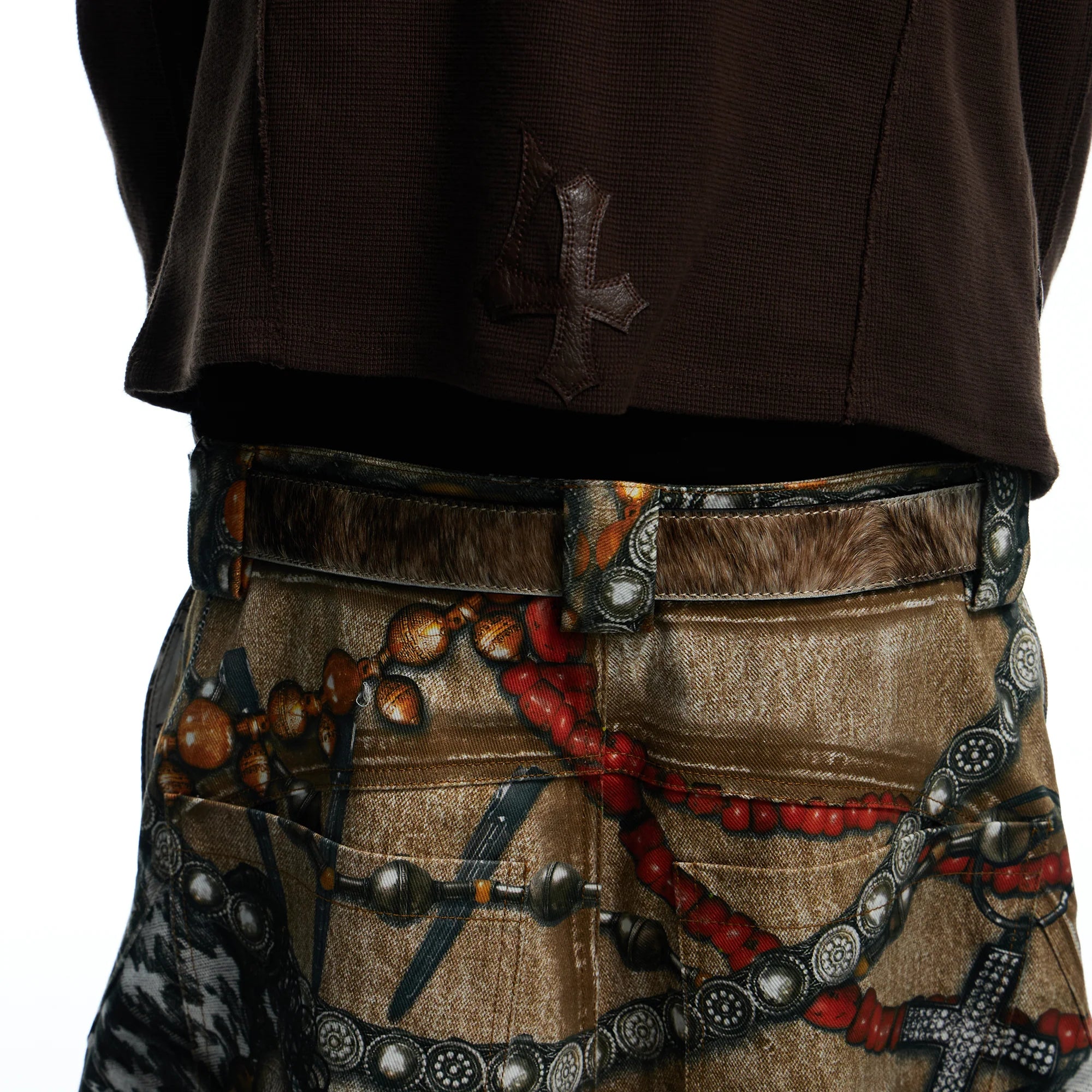 DND4DES Filigree Buckle Horsehair Leather Belt