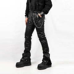 INSIDE OUT Rivet Patchwork Zippered Pants