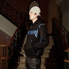 PHANTOMHUNTER Diamond Graphic Cropped Zip Hoodie
