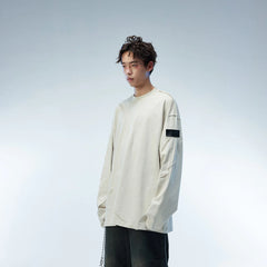 WHISTLEHUNTER Asymmetric Cut Logo Patched L/S Tee