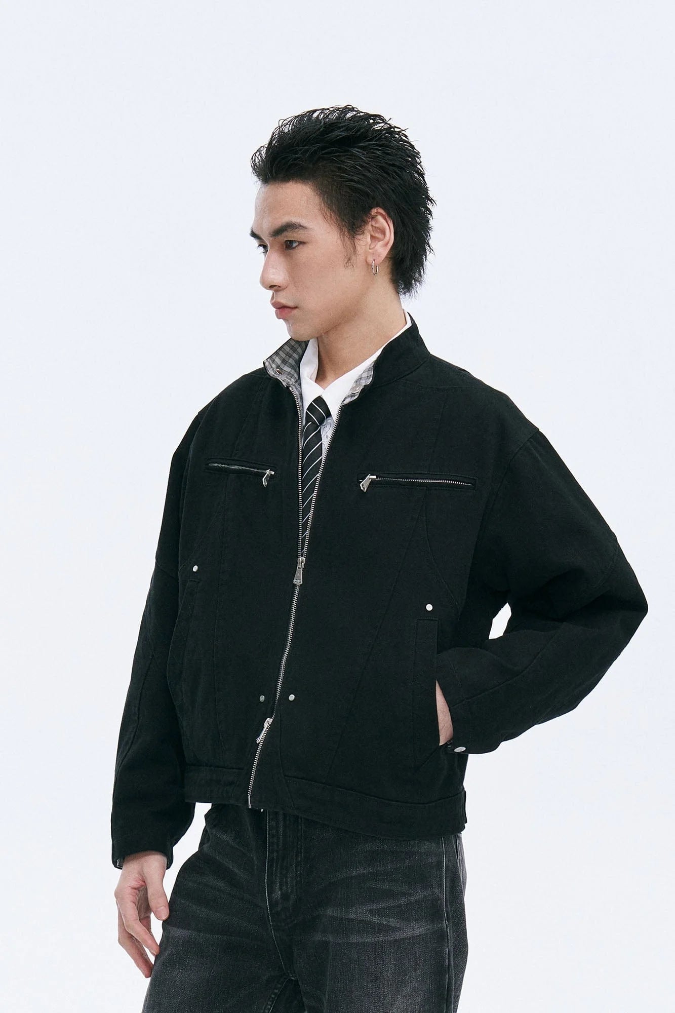 CATSSTAC Check-Lined Harrington Jacket