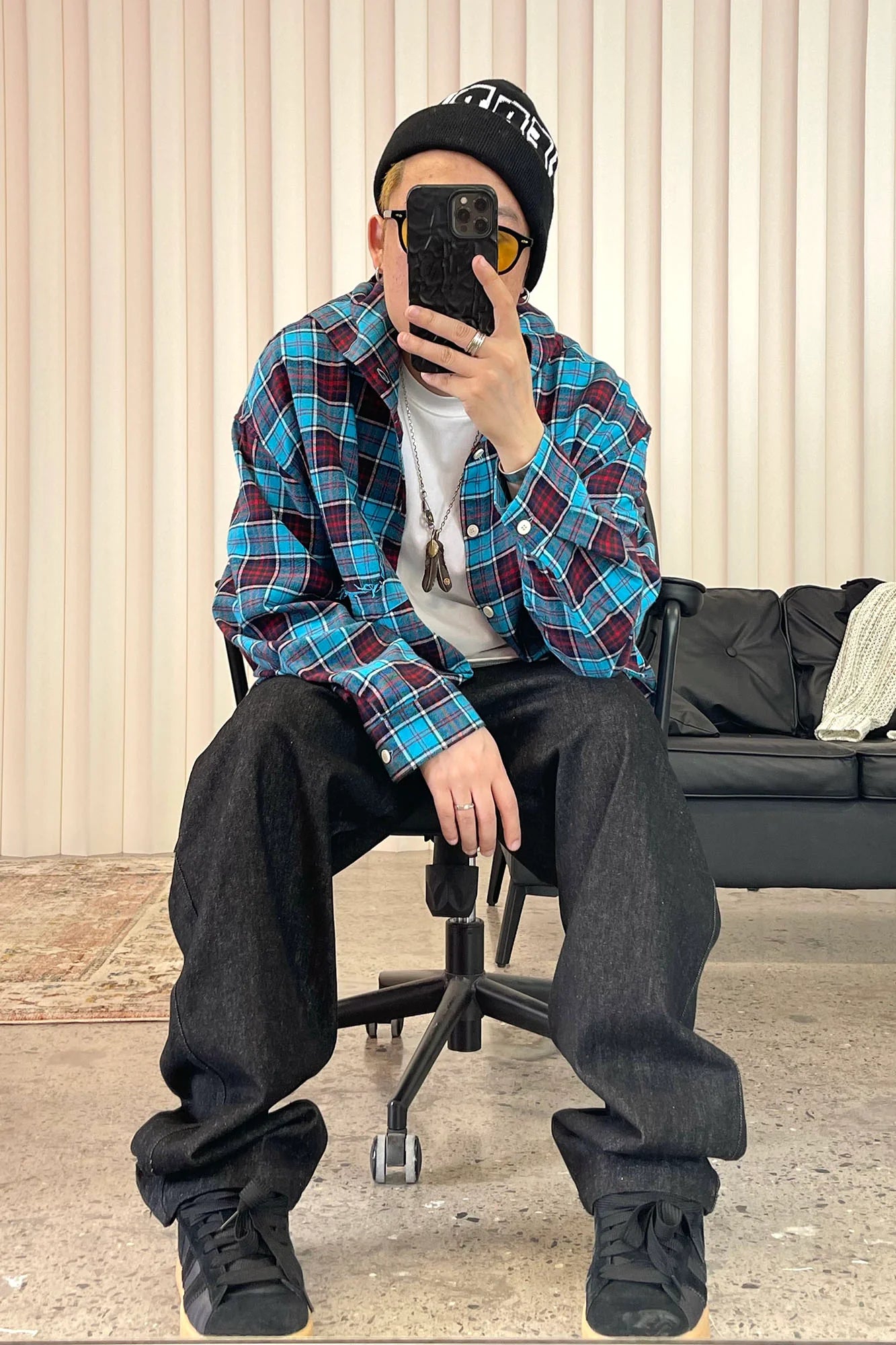 ME DA IGUAL Studded Wide-Leg Denim Pants