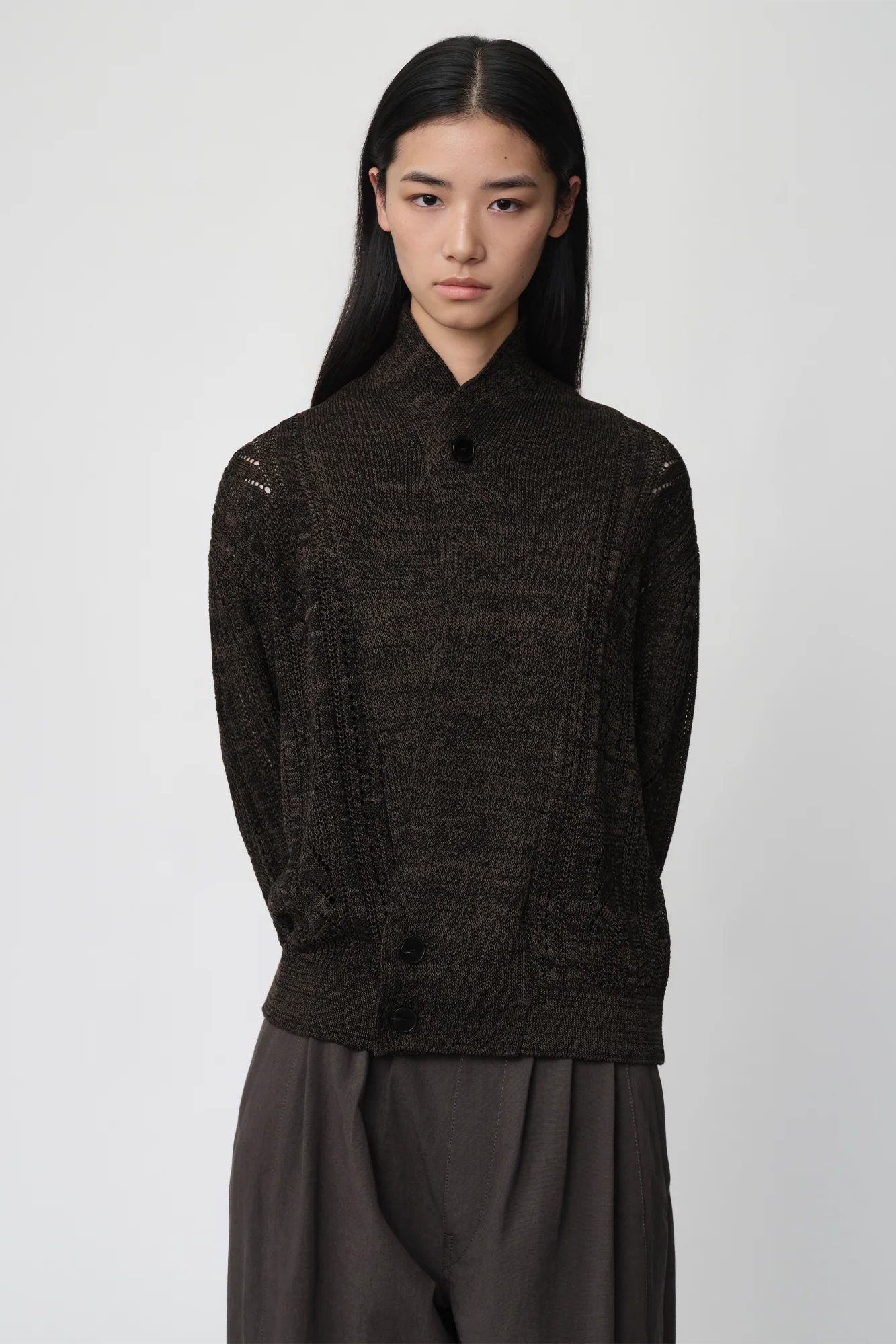 OPICLOTH Slouchy Open-Knit Cardigan