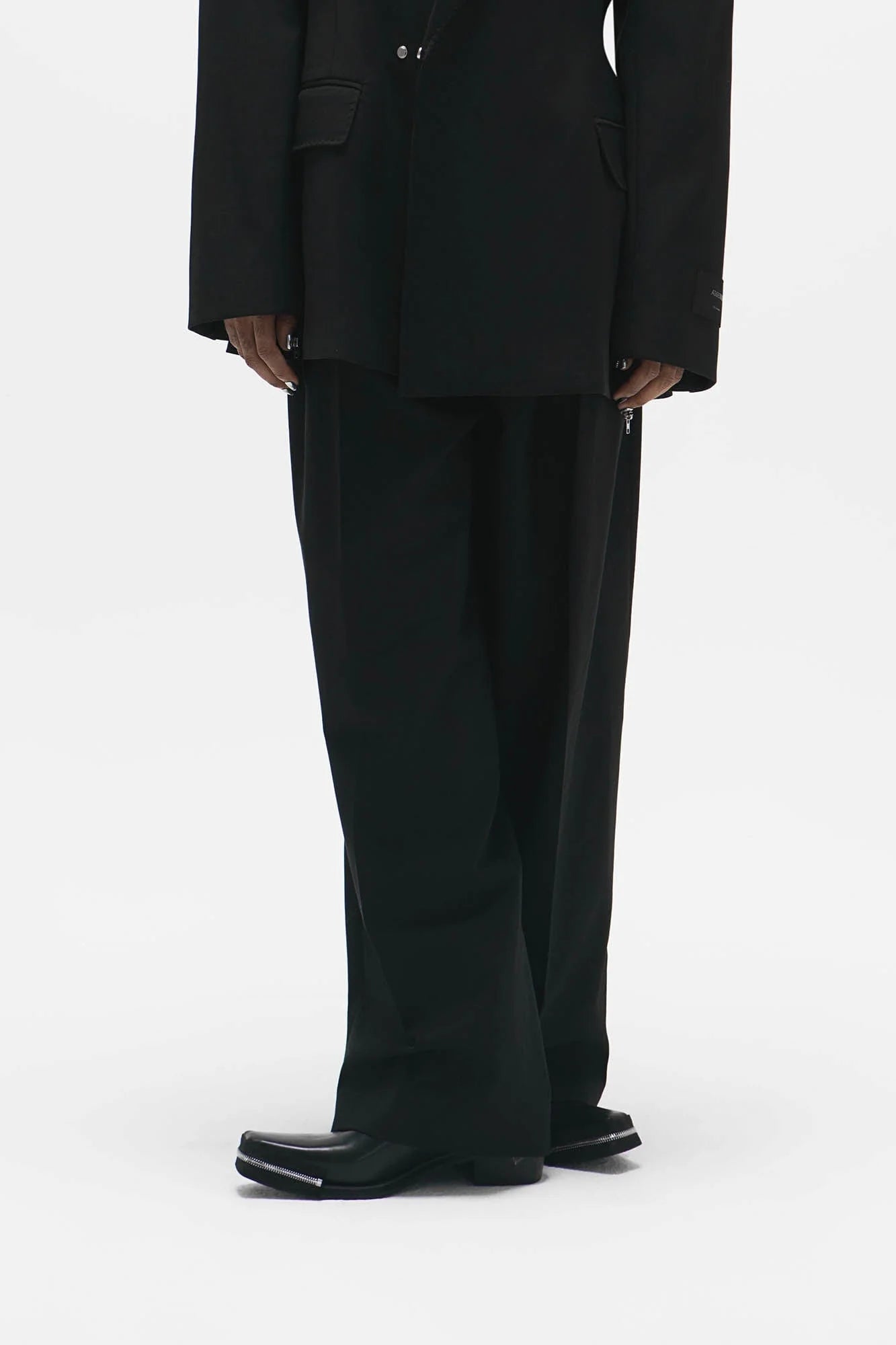 455EMBLE Wool-Blend Pleated Straight-Leg Oversized Trousers