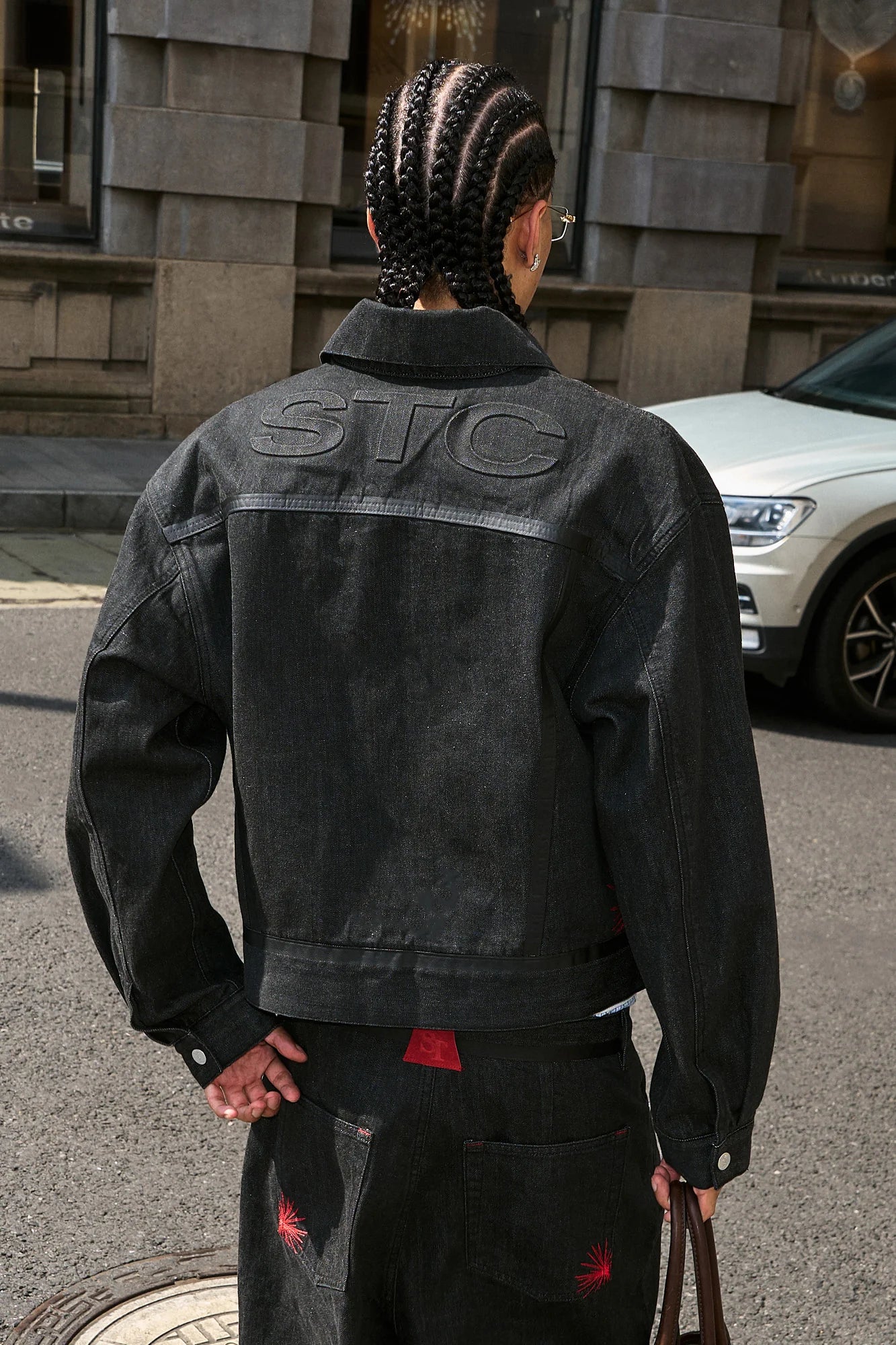 STEEPC LOGO Embossed Boxy Selvedge Denim Jacket