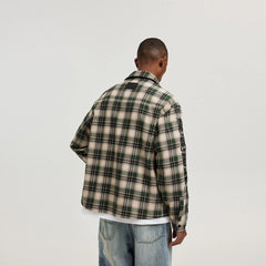 BONELESS Gothic Slogan Plaid Shirt