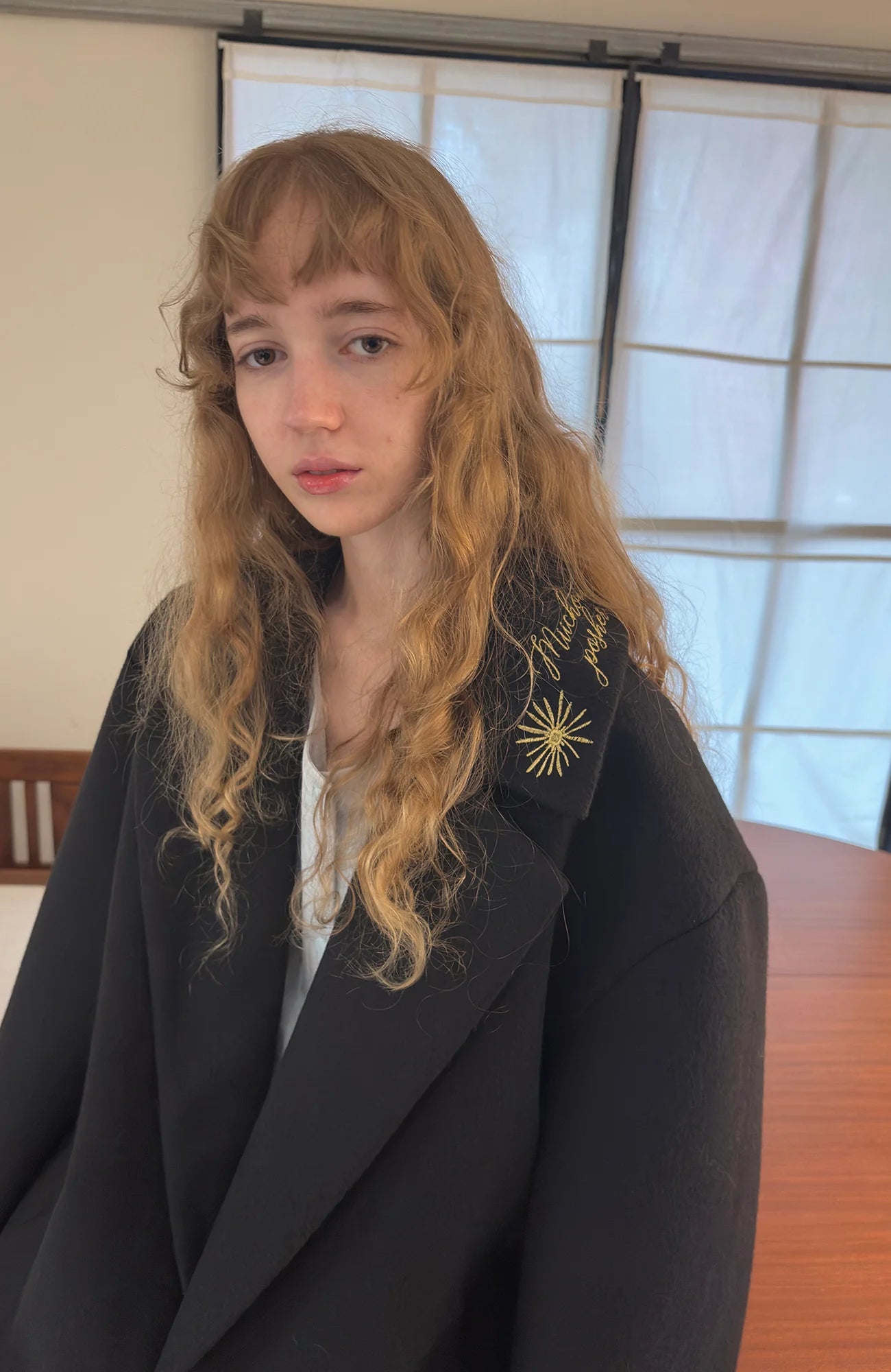 MIICHOUS Floral Embroidered Detachable Liner Overcoat
