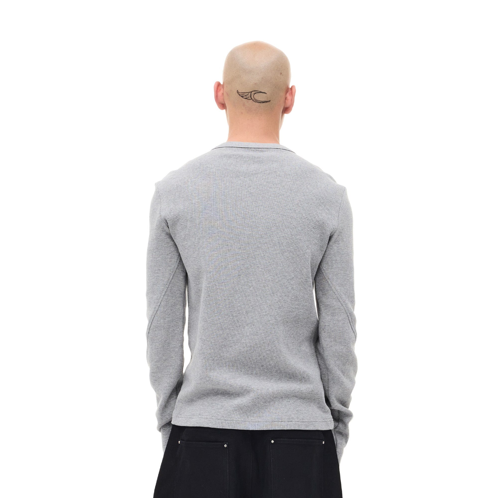 WHISTLEHUNTER Waffle-Knit Snap Henley Long-Sleeve Tee