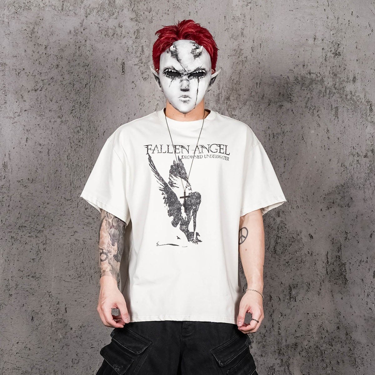 UNDERWATER Fallen Angel Distressed T-Shirt