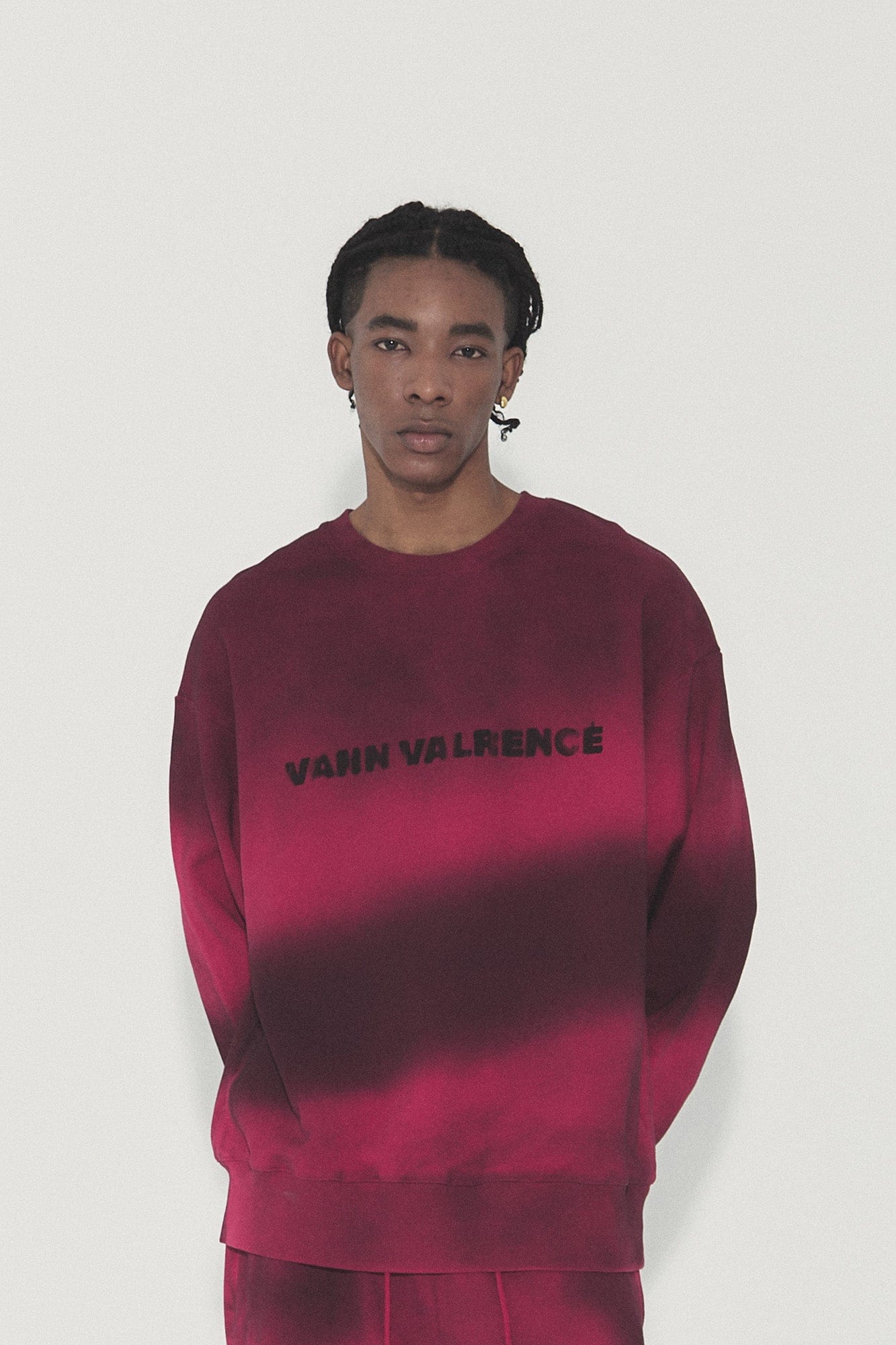 VANN VALRENCE Ombre Stripe Crewneck Sweatshirt