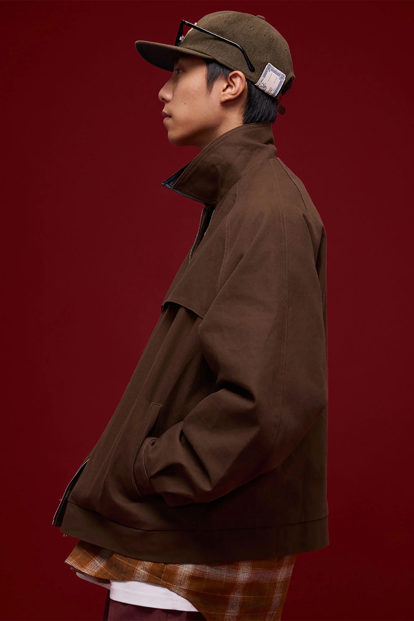 BANANA CLUB Faux Leather Collar Cotton Jacket