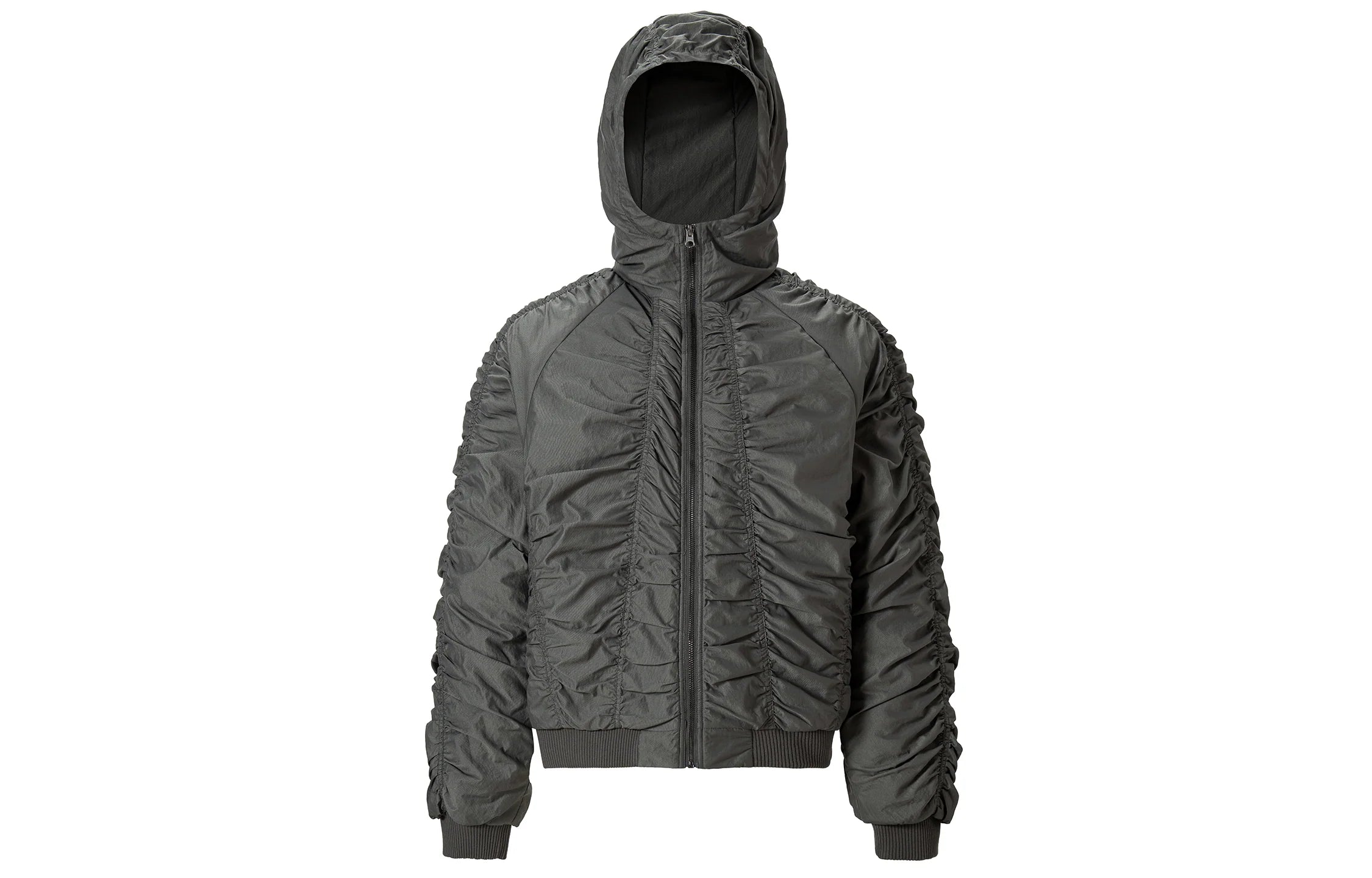 F2CE Ruched Nylon Hooded Bomber