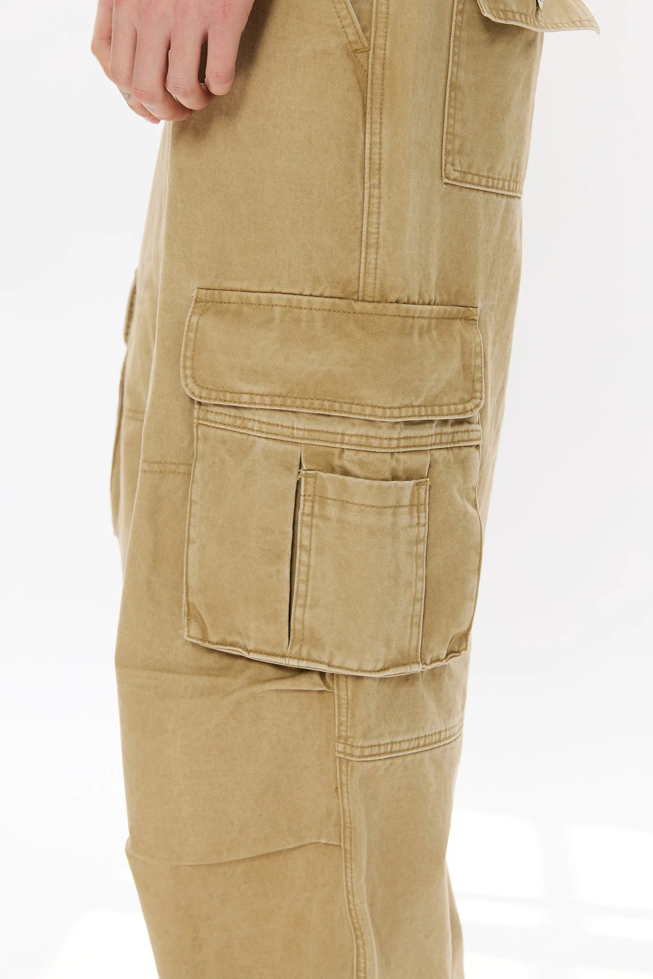 KREATE Washed Pleated Cargo Pants