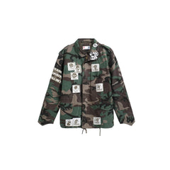 NOTHINGNESS WORLD Slogan Patchwork Multi-Pocket Utility Jacket