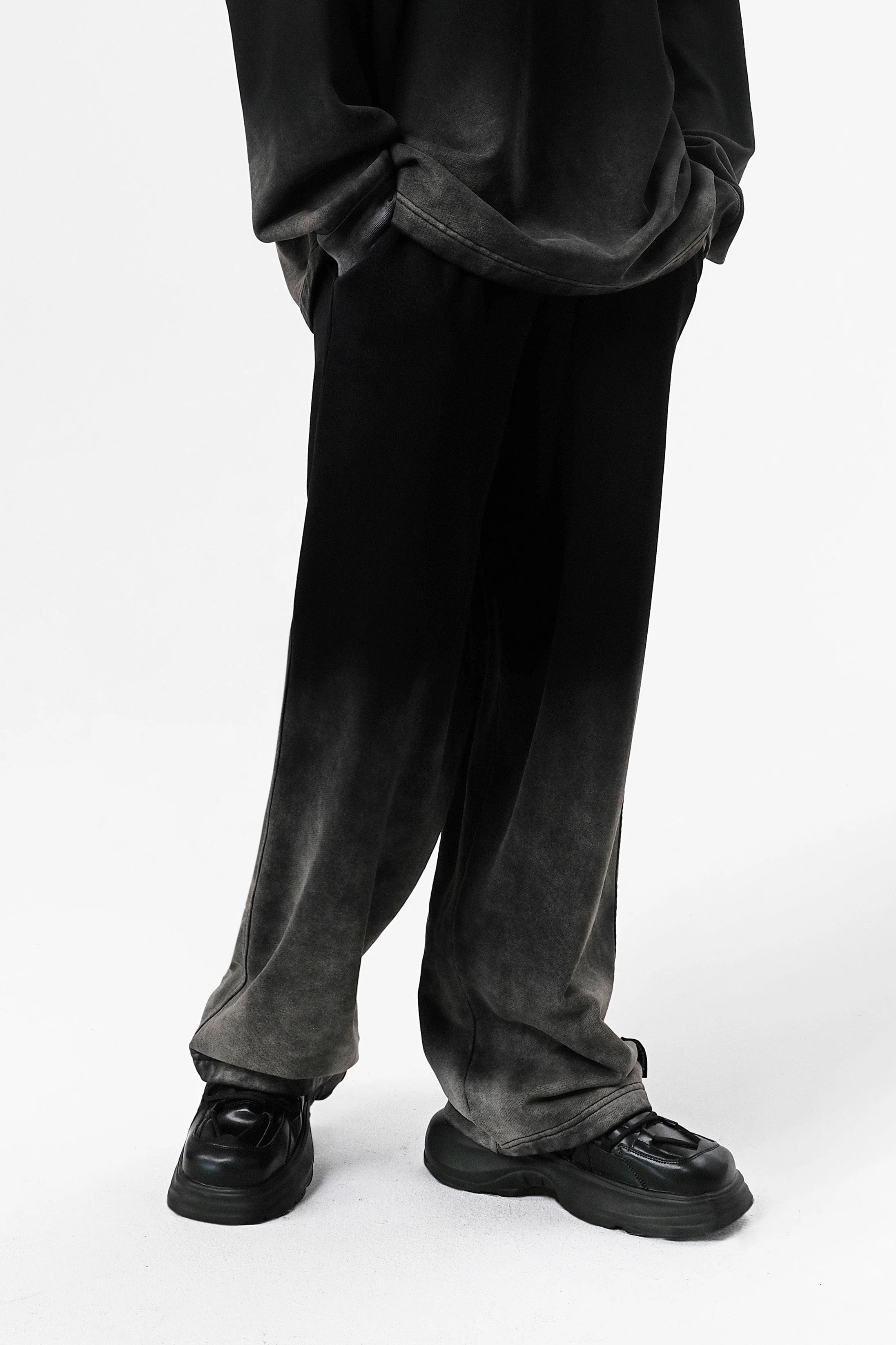 VANN VALRENCE Washed Gradient Straight-Leg Pants