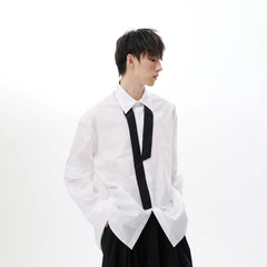 TUIMU Cross Tie Detachable Sleeve Shirt