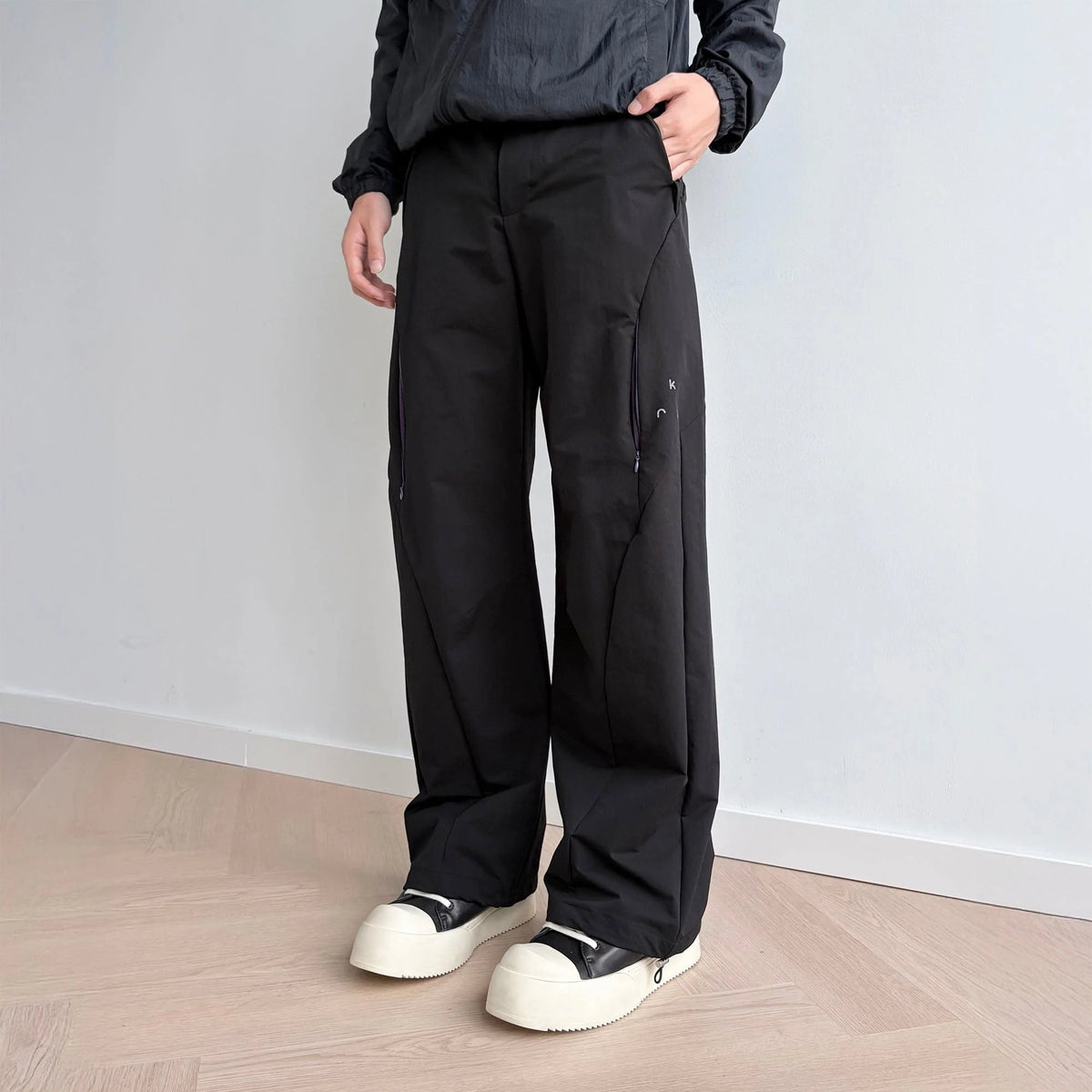 KREATE Curved Panel Drawstring-Hem Waterproof Pants