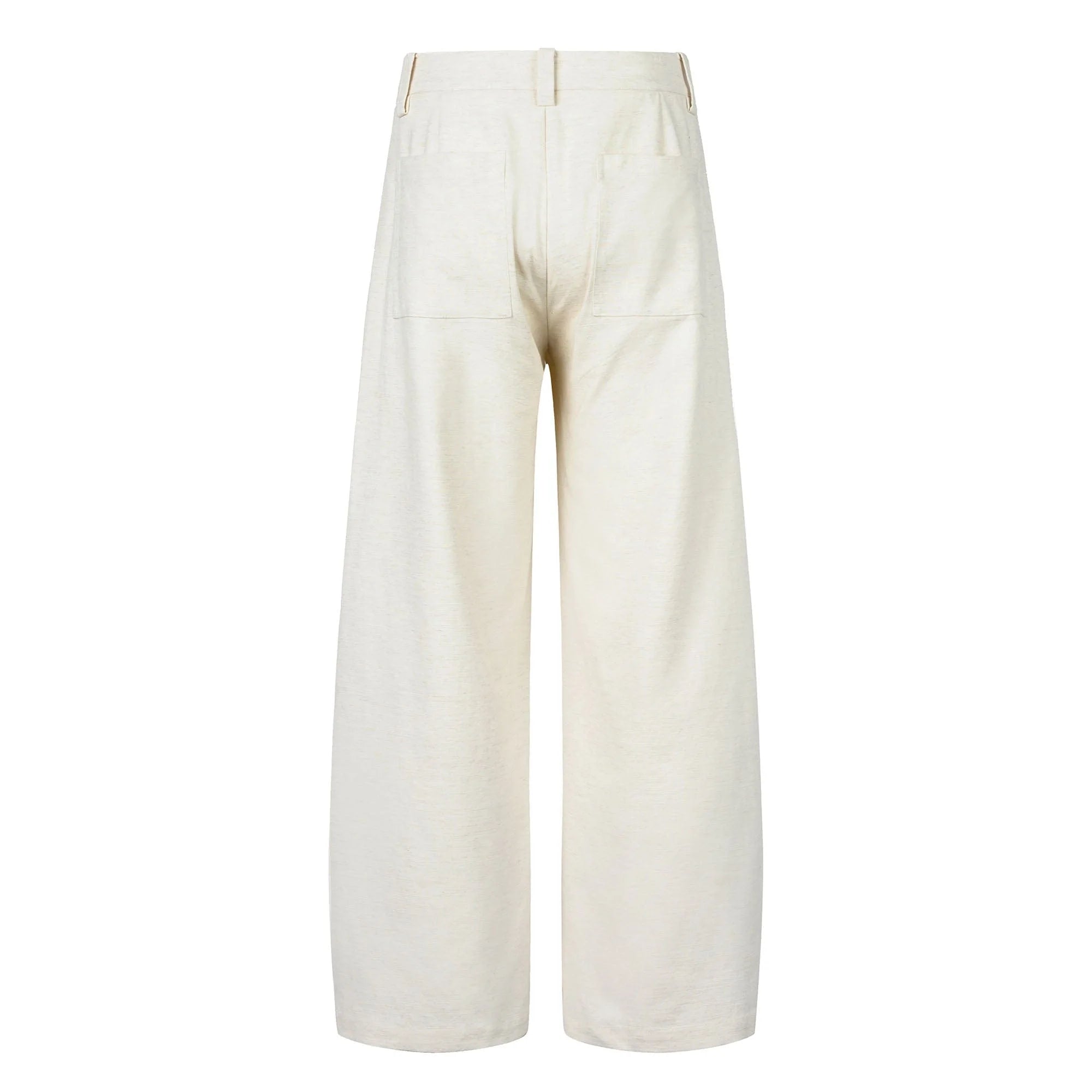 OKAYTHXBYE Pleated Linen-Blend Wide-Leg Trousers