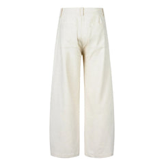 OKAYTHXBYE Pleated Linen-Blend Wide-Leg Trousers