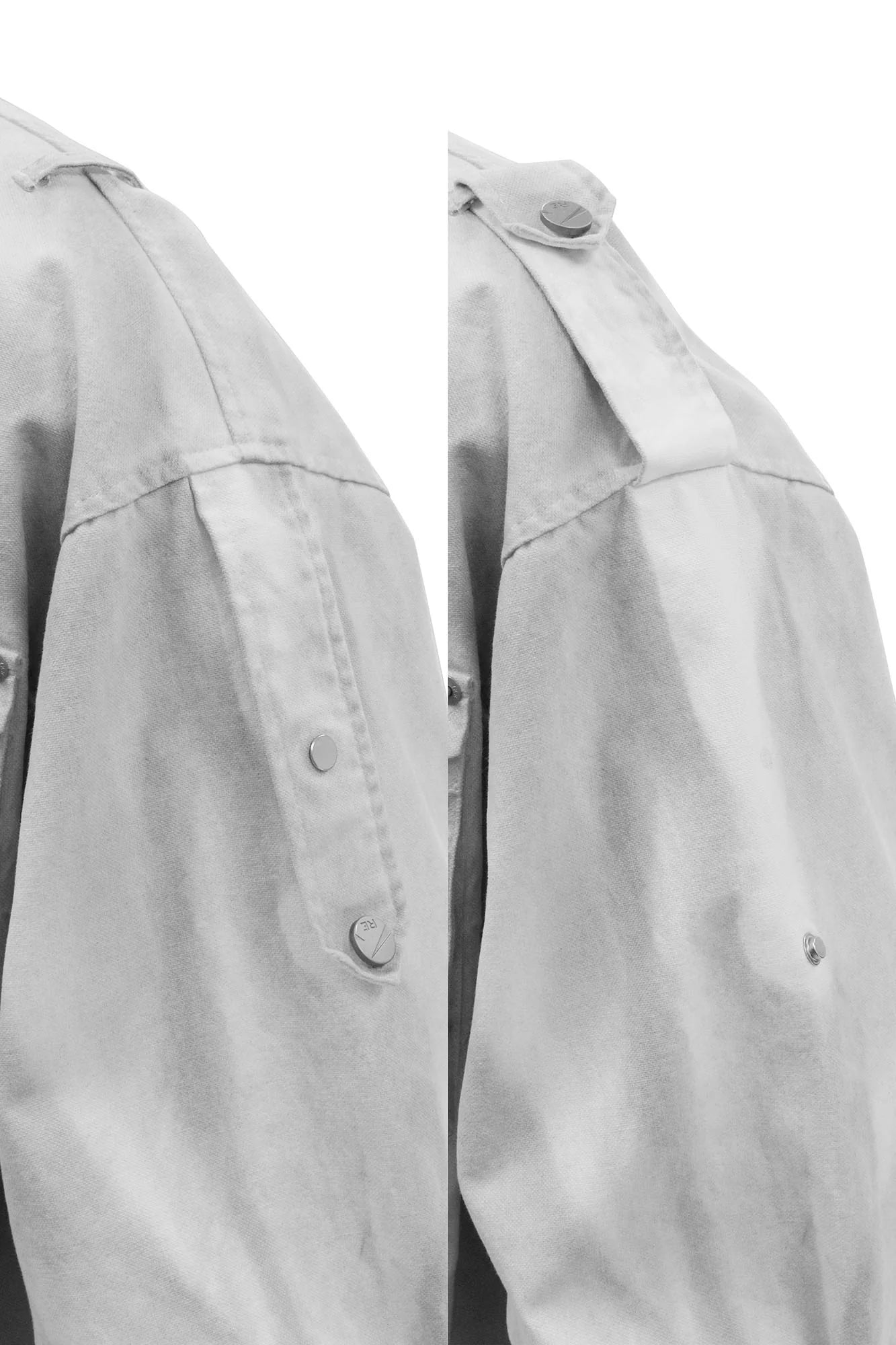 RELABEL Distressed Striped Hood Oversized Jacket