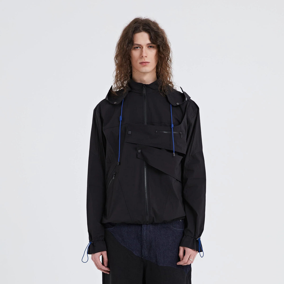 ORGANIC EMOTION Modern Drawstring Asymmetrical Jacket