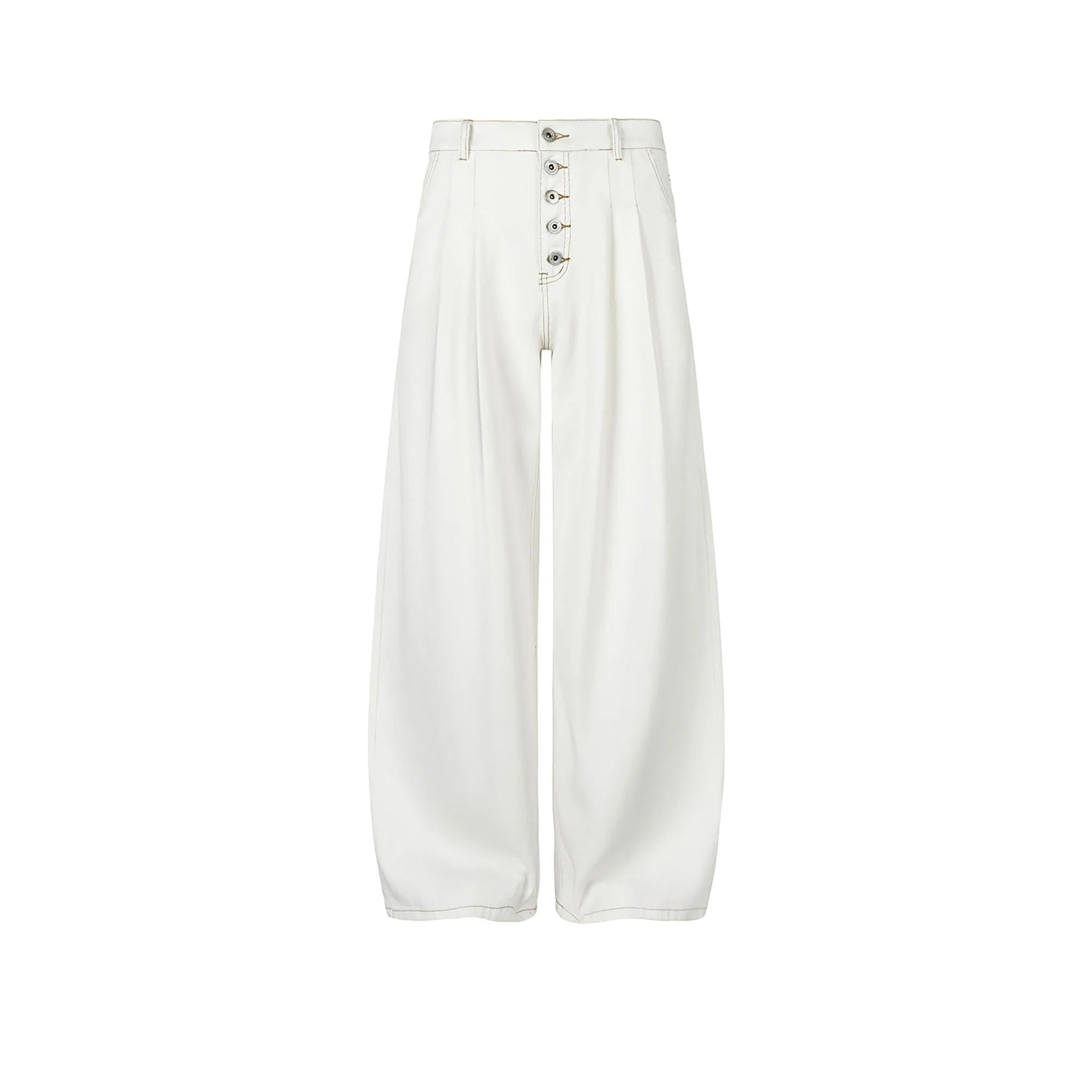 OKAYTHXBYE Classic Pleated Wide-Leg Jeans