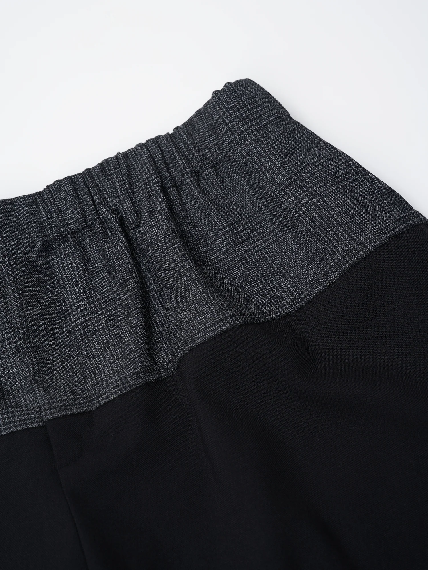 OUYANG WENJUN Contrast Spliced Elastic-Waist Trousers