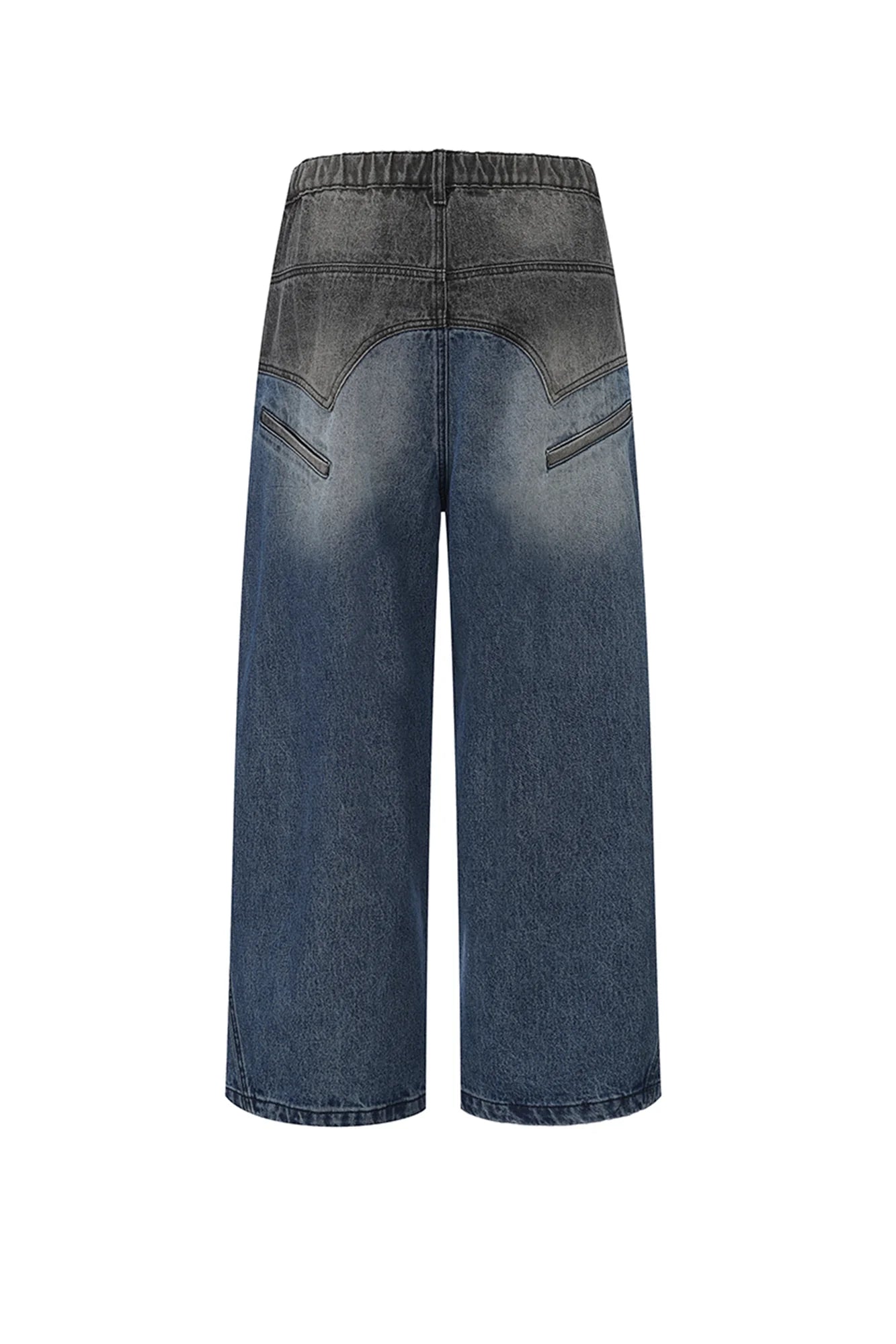VANN VALRENCE Contrast Faded-Wash Paneled Jeans