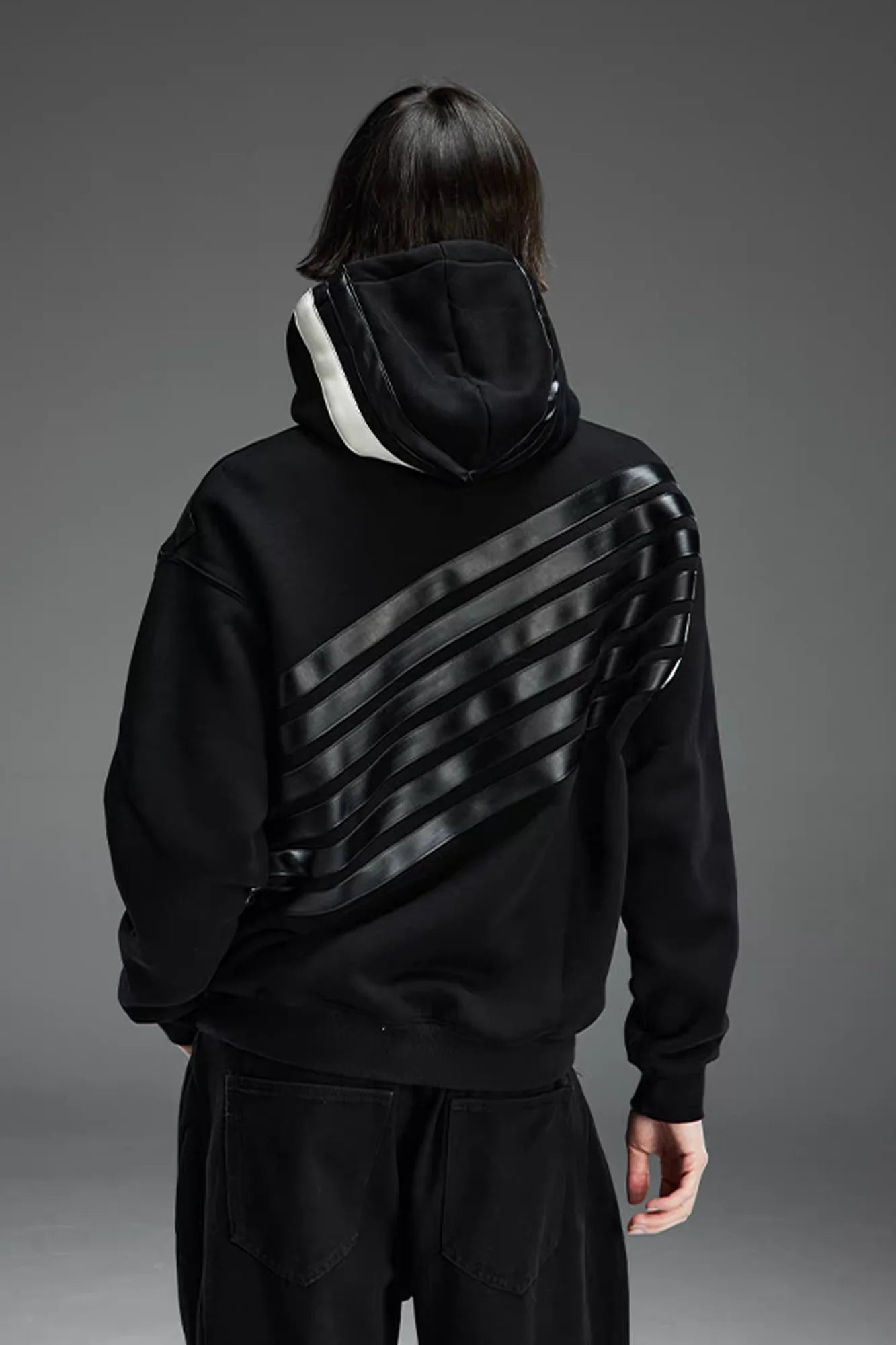 NOTHINGNESS WORLD Four-Stripe Zip-Up Hoodie