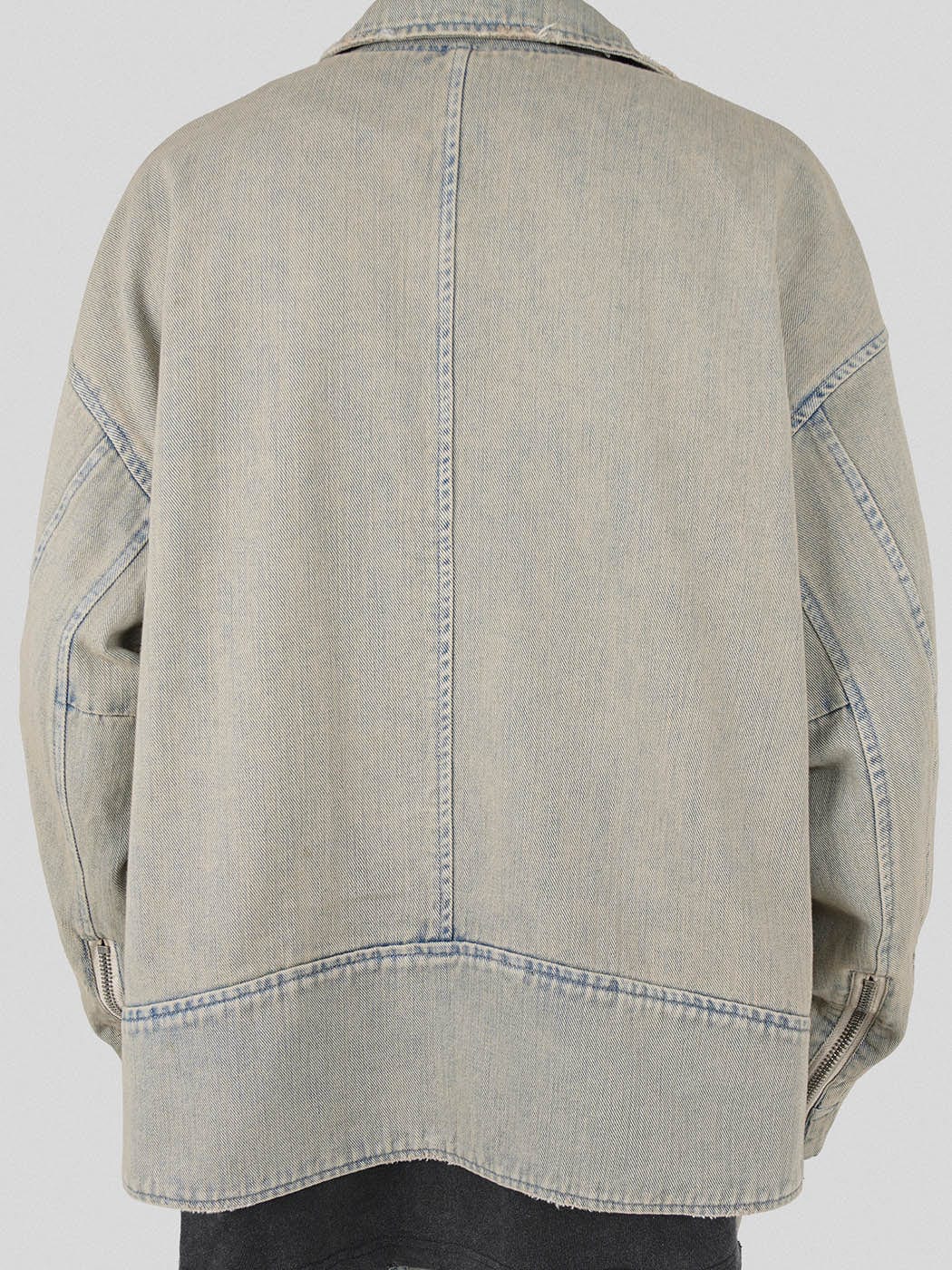 UNDERWATER Acid Wash Zipper Biker Jacket