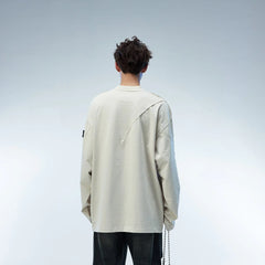 WHISTLEHUNTER Asymmetric Cut Logo Patched L/S Tee