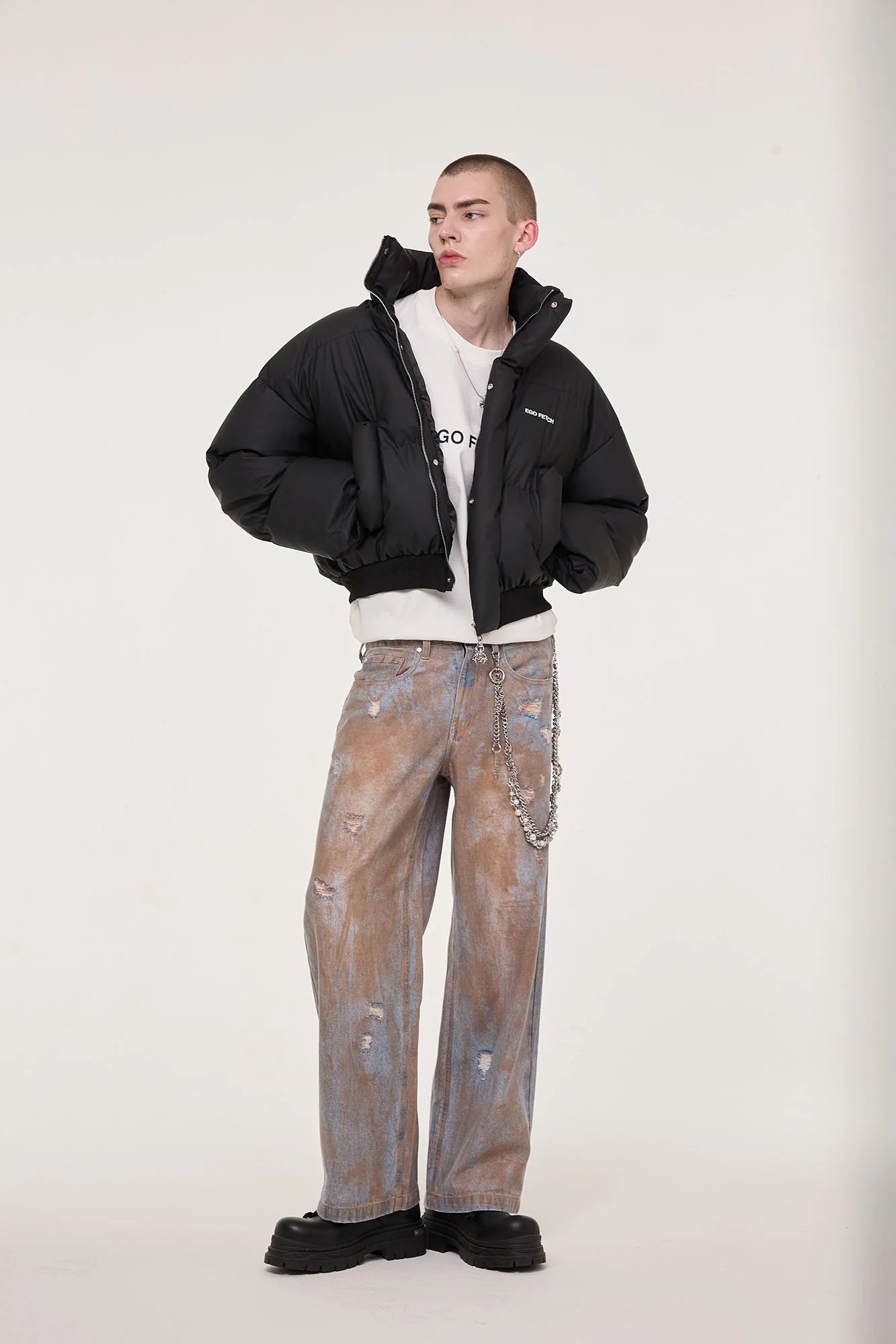 EGOFETCH Essential Cropped Puffer Jacket