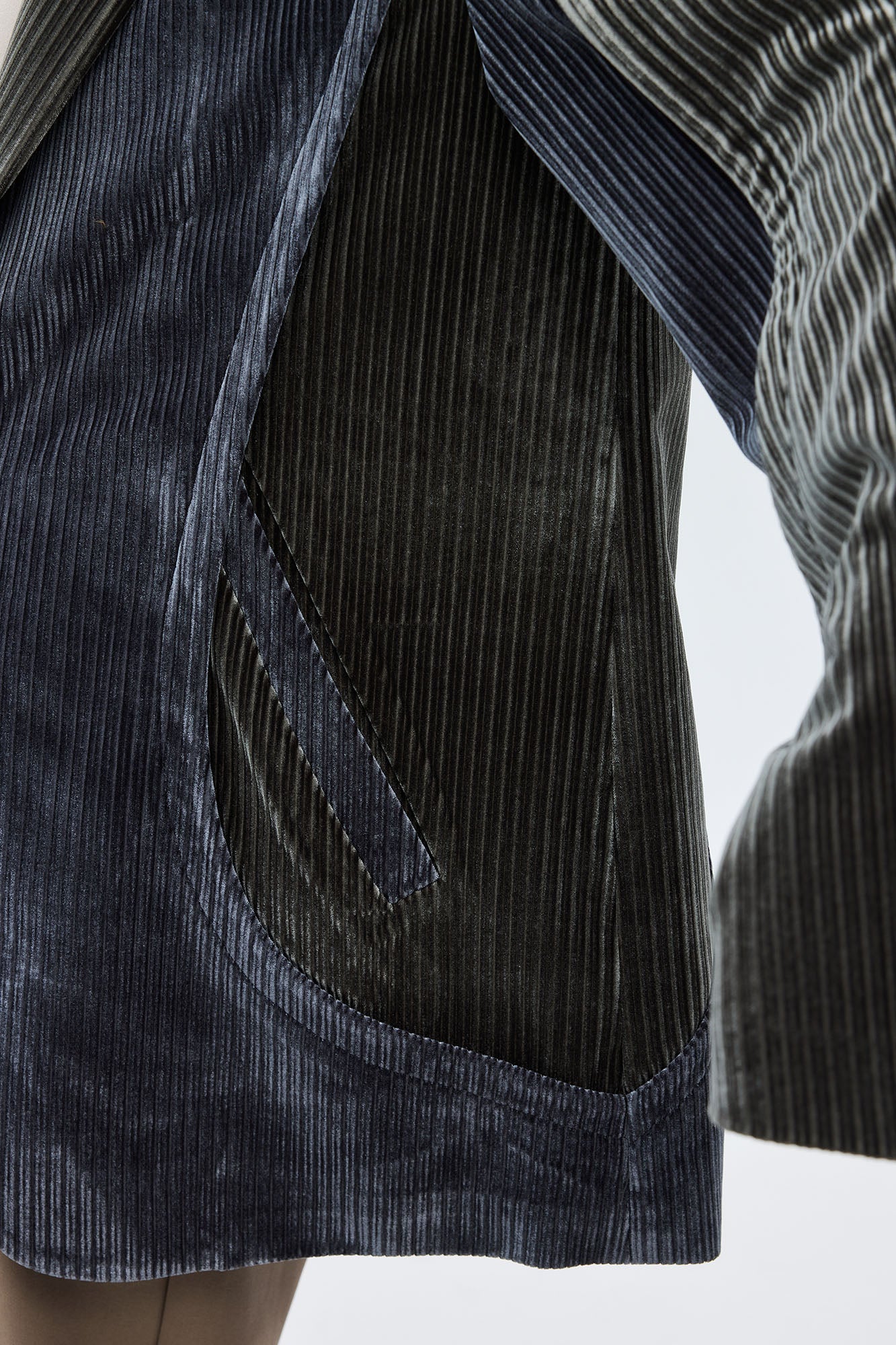 TUIMU Corduroy Contrast Panel Blazer