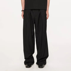 KREATE Rose Embroidered Pleated Straight-Leg Trousers