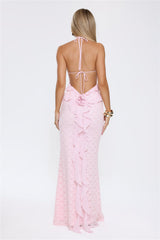 Aurora Serenade Halter Maxi Dress Pink
