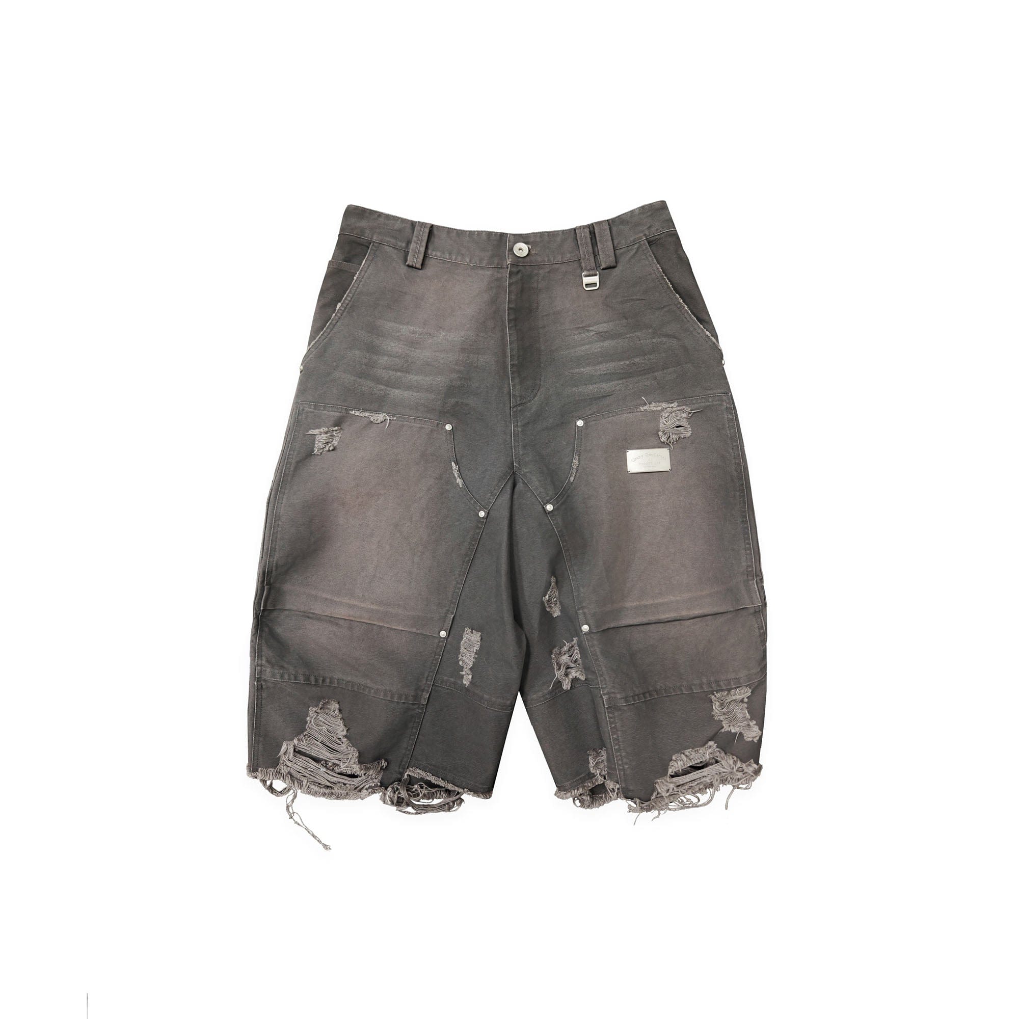 FACEONLAB Distressed Deconstructed Ripped Cargo Shorts