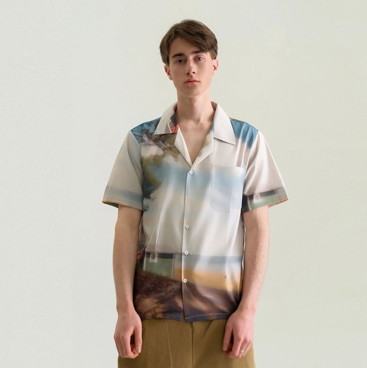WIID Landscape Full-Print Cuban Half Shirt