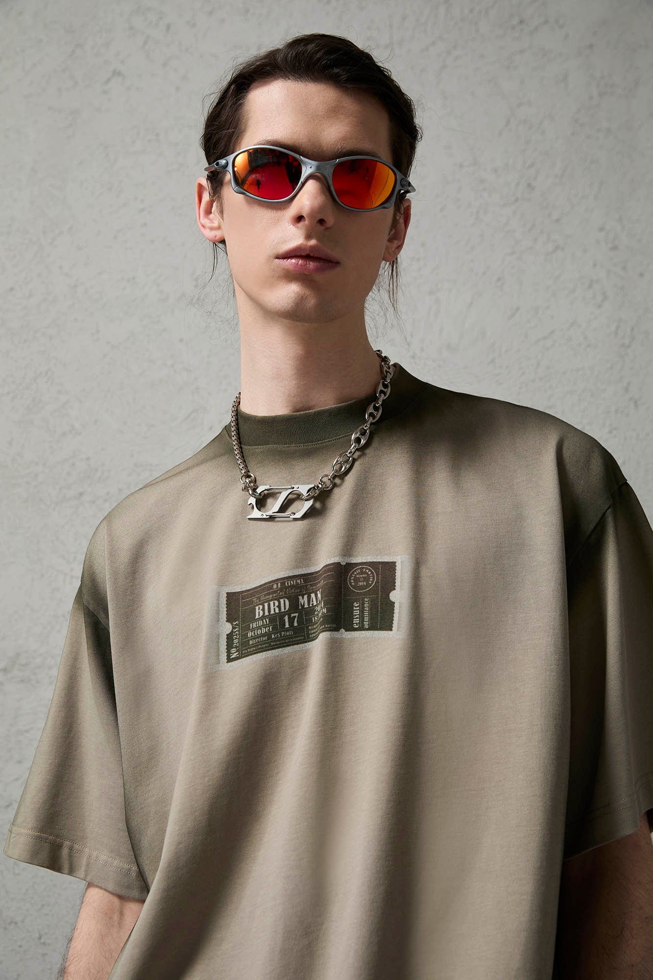 ORGANIC EMOTION Spray-Faded Ticket Graphic T-Shirt