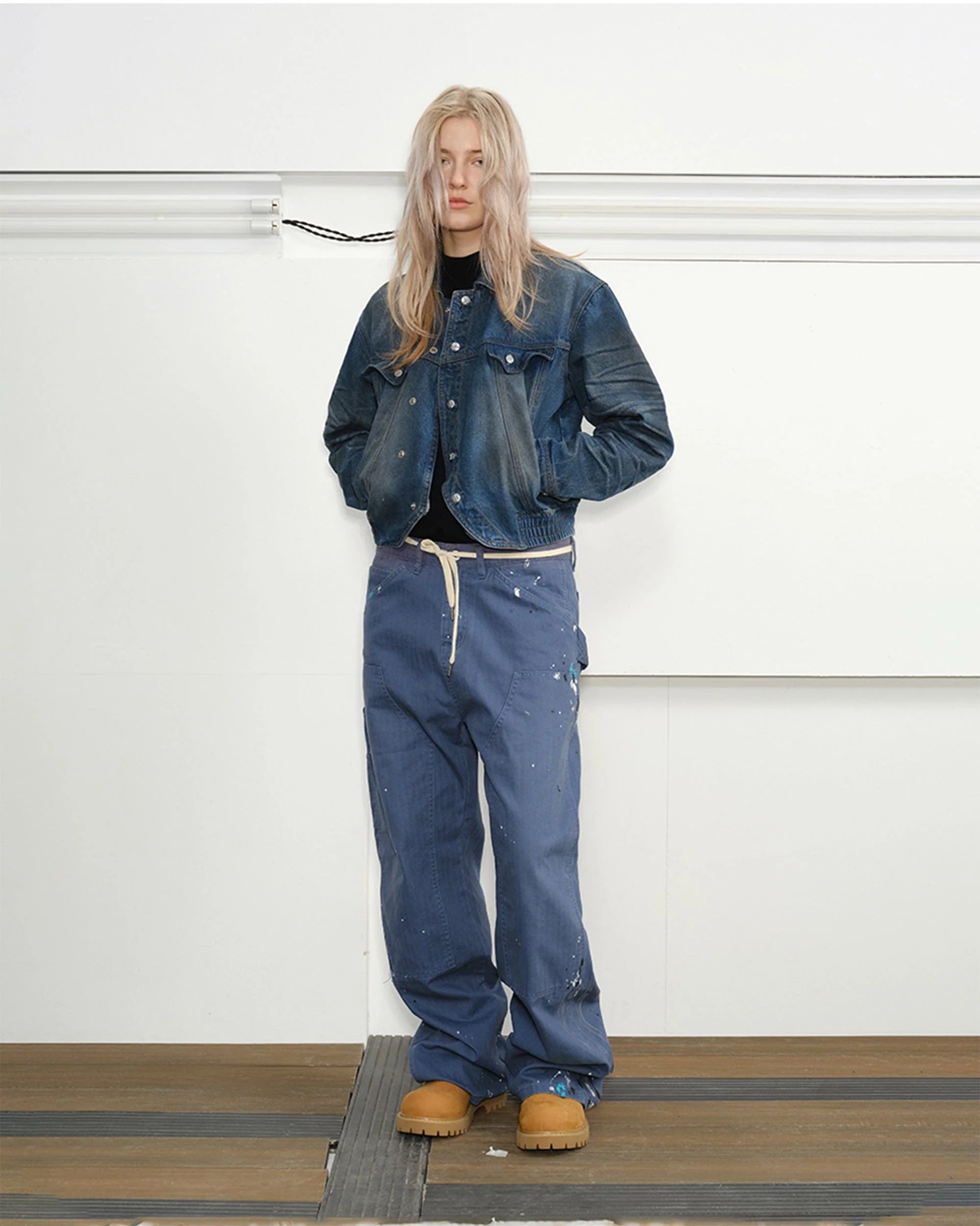 KREATE Paint-Splattered Double-Knee Pants