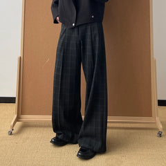 OKAYTHXBYE Retro Checks Pleated Trousers