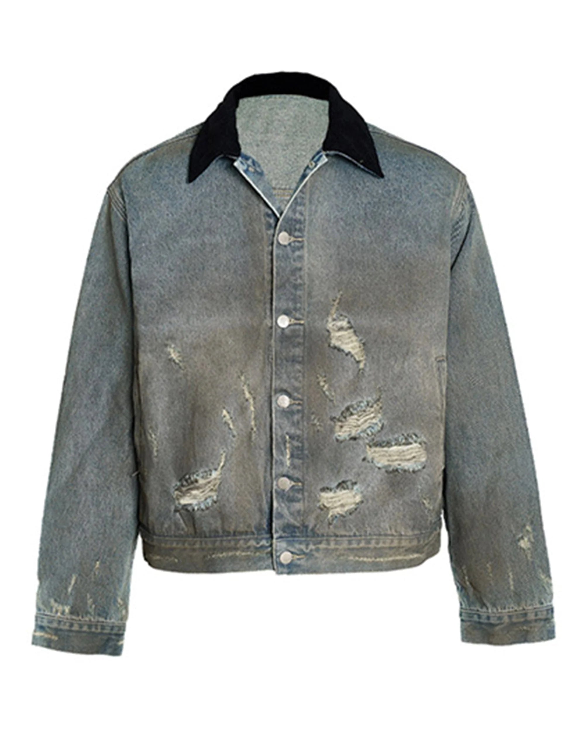 STEEPC Distressed Washed Denim Jacket