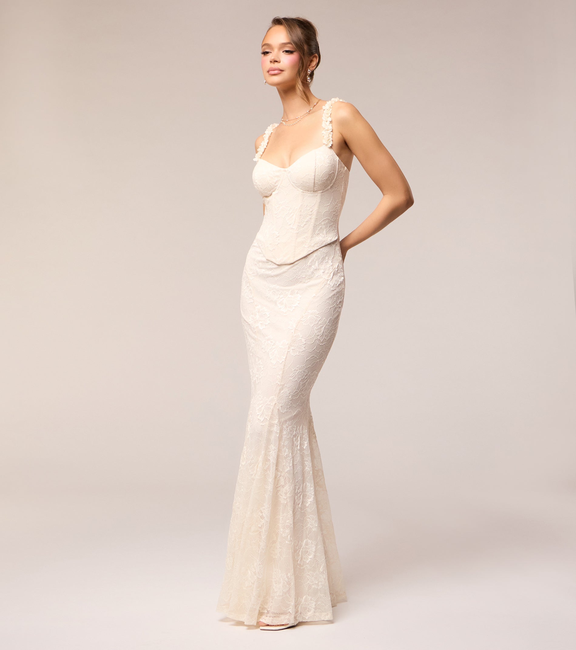 Giorgina Lace Corset Flower Formal Dress