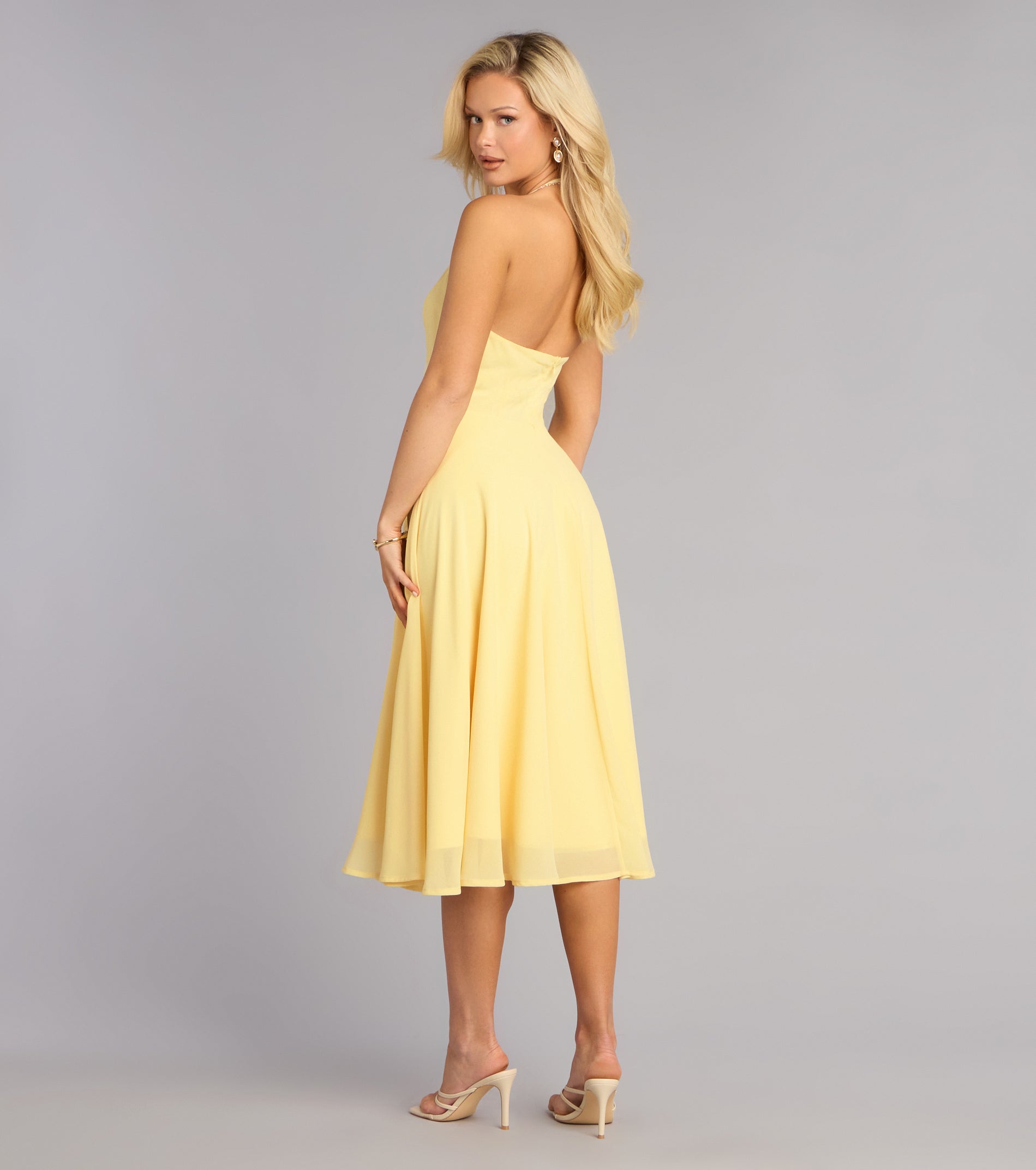 Effortless Grace Chiffon Midi Dress