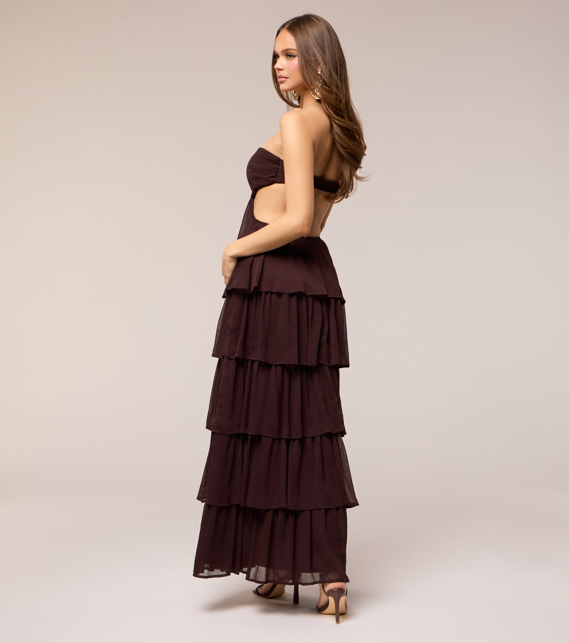 drama ruffle maxi dress L I V D Women's Zeta Ruffled Drama Dress, Black, 3X