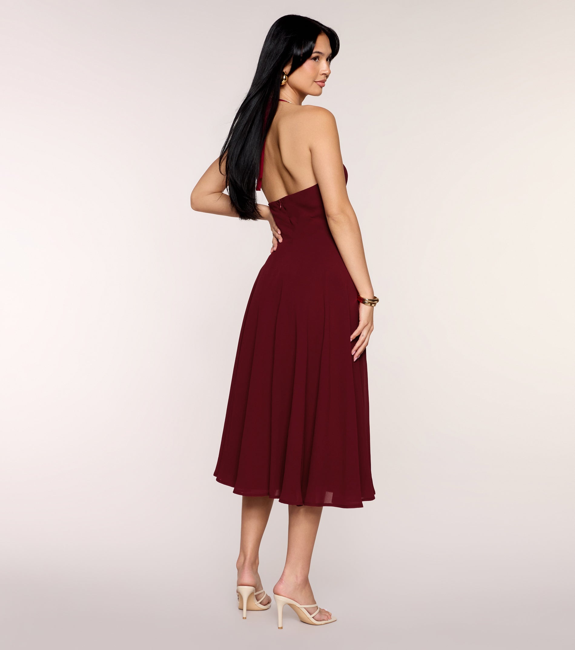 Effortless Grace Chiffon Midi Dress