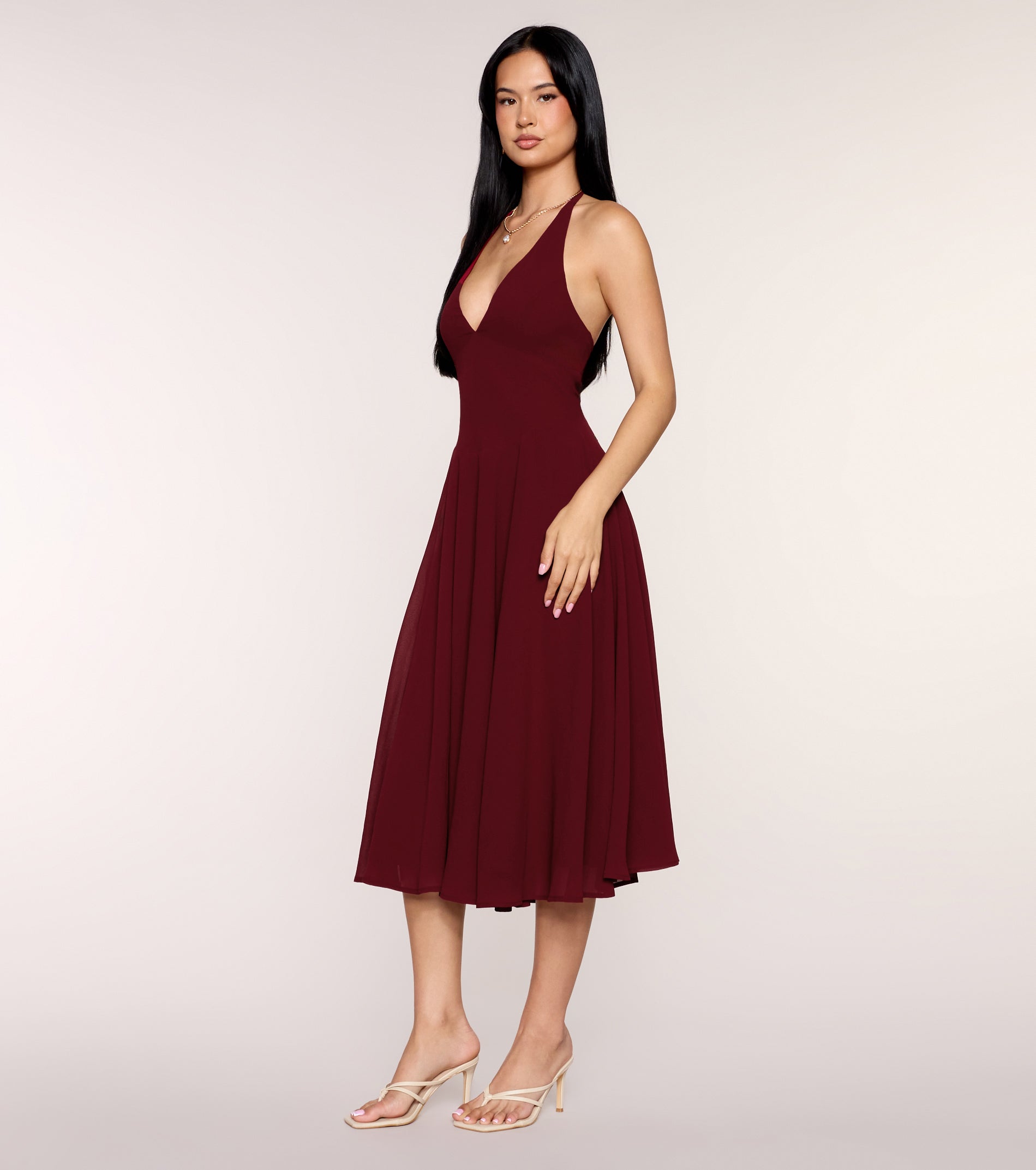 Effortless Grace Chiffon Midi Dress
