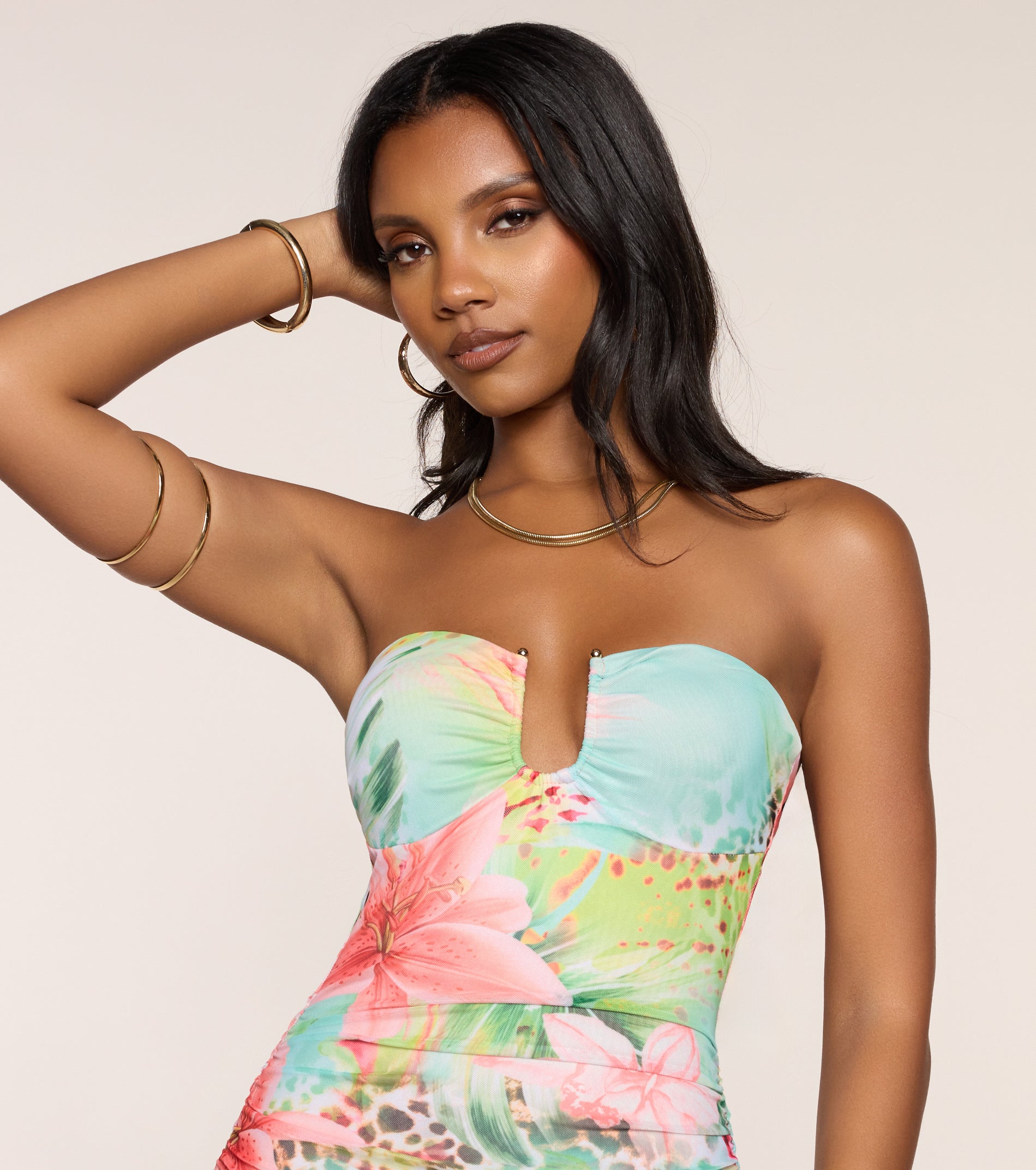 Tropic Temptation Mesh Mini Dress